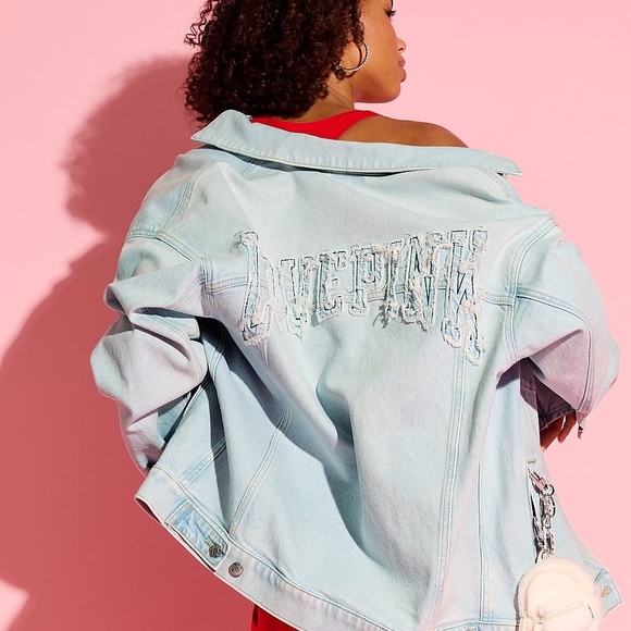 PINK Victoria's Secret Soft Blue Jean Jacket - Picture 2 of 2